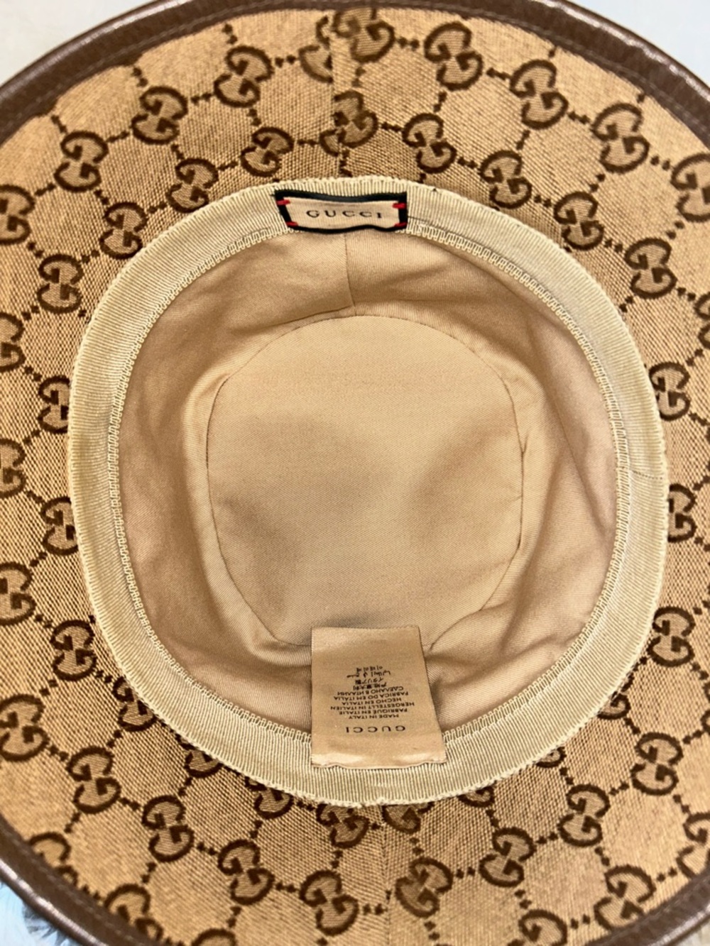 Gucci Brown GG Supreme Canvas Bucket Hat - Picture 10 of 15